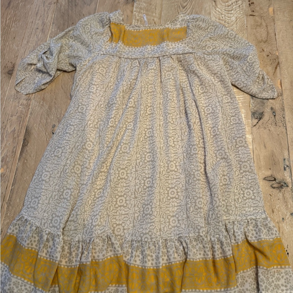 Free People Penny Lane Dress Boho Mini Peasant Shift Floral Chiffon Size XS - Picture 8 of 12